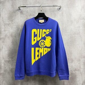 Authentic Gucci Vibrant Blue and Yellow Crewneck Sweater